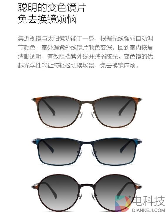 小米众筹TS变色近视镜发布：一镜两用/30秒变色